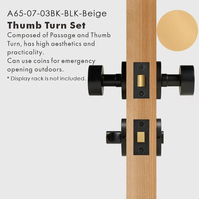 Round Solid Brass Door Knob Set, US Standard