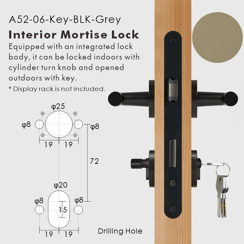 Leather Wrapped Solid Brass Door Lever Set, European Mortise