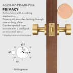 Round Solid Brass Door Knob Set, European Mortise