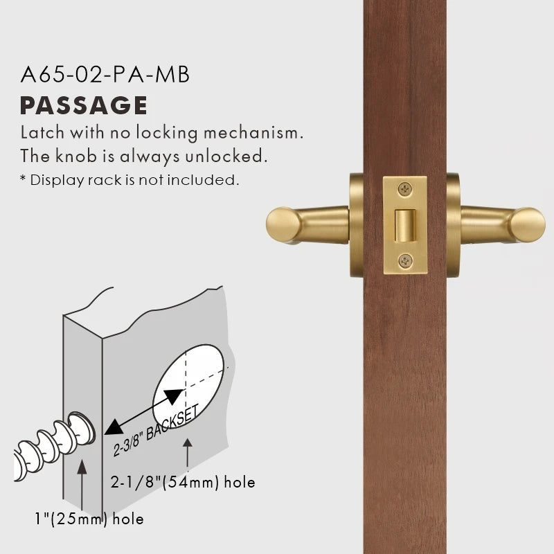 Diamond Knurled Solid Brass Door Lever Set, US Standard