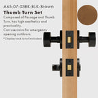 Round Solid Brass Door Knob Set, US Standard