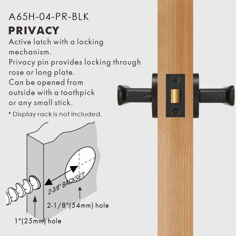 Flat Solid Brass Door Lever Set, US Standard