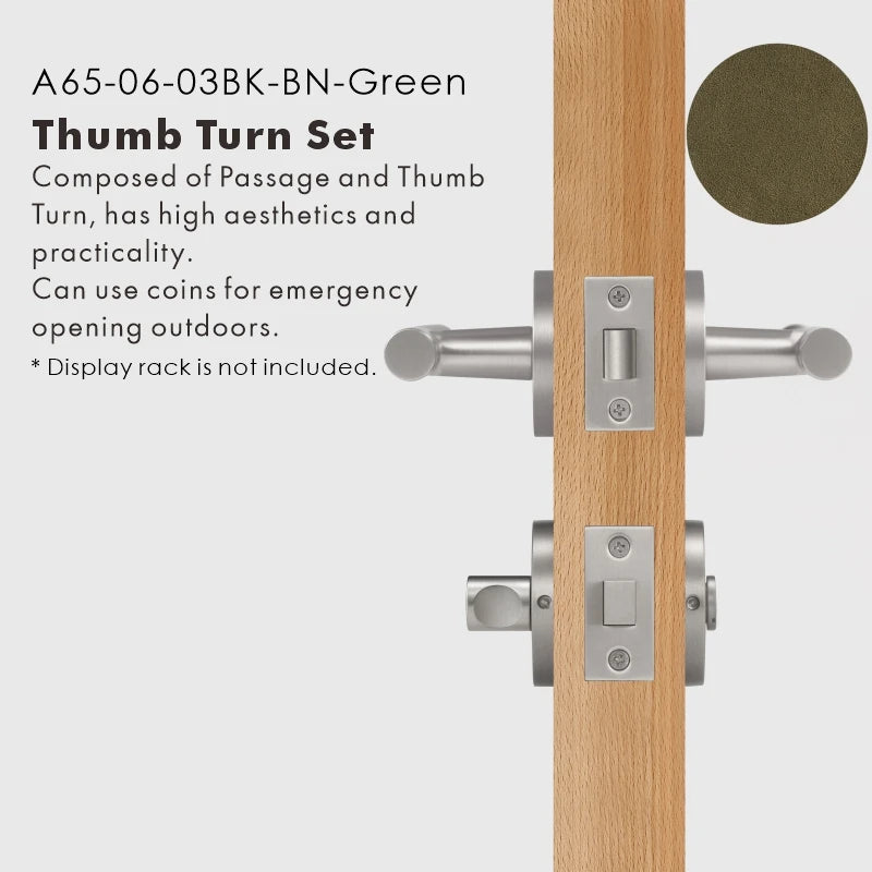 Leather Wrapped Solid Brass Door Lever Set, US Standard