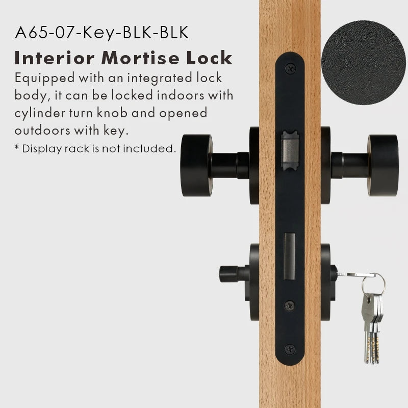 Round Solid Brass Door Knob Set, US Standard