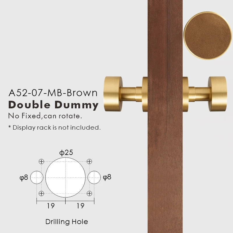 Round Solid Brass Door Knob Set, European Mortise
