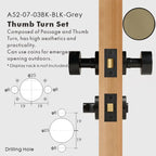 Round Solid Brass Door Knob Set, European Mortise