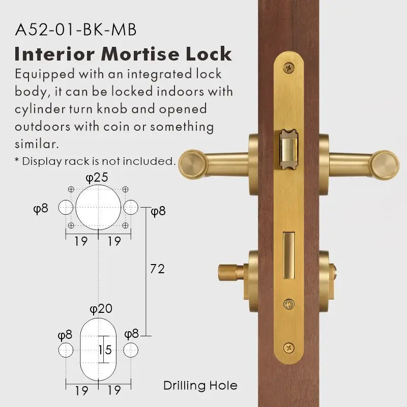 Cross Knurled Solid Brass Door Lever Set, European Mortise