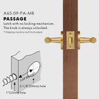 Slim Plain Solid Brass Door Lever Set, US Standard