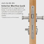 Flat Solid Brass Door Lever Set, US Standard
