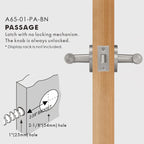 Cross Knurled Solid Brass Door Lever Set, US Standard