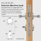 Classic Bar Solid Brass Door Lever Set, European Mortise