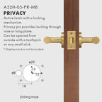 Plain Minimalist Solid Brass Door Lever Set, European Mortise
