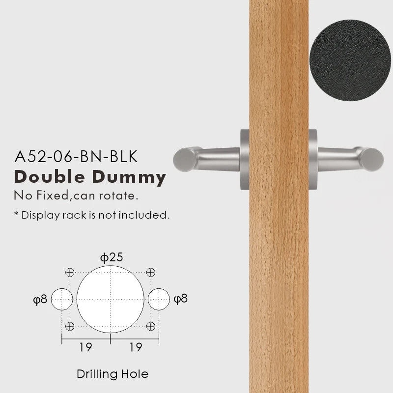 Leather Wrapped Solid Brass Door Lever Set, European Mortise