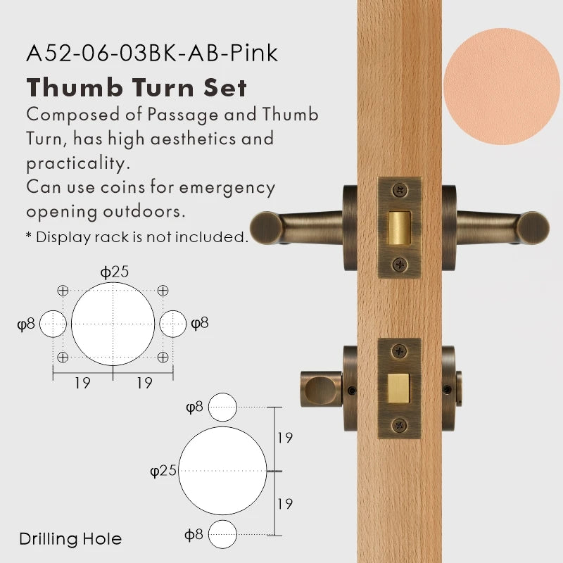 Leather Wrapped Solid Brass Door Lever Set, European Mortise