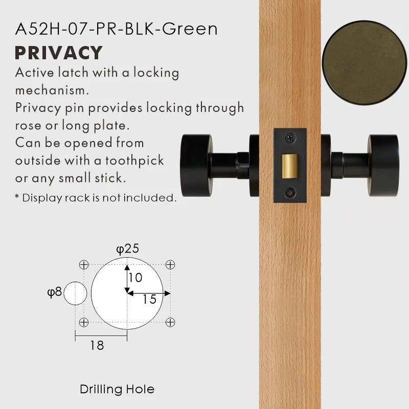 Round Solid Brass Door Knob Set, European Mortise