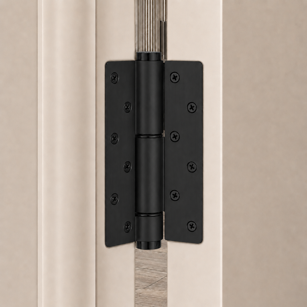 Heavy-Duty Brass Round Edge Butt Hinge — 6.22" H × 4.09" W