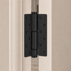 Heavy-Duty Brass Round Edge Butt Hinge — 6.22" H × 4.09" W