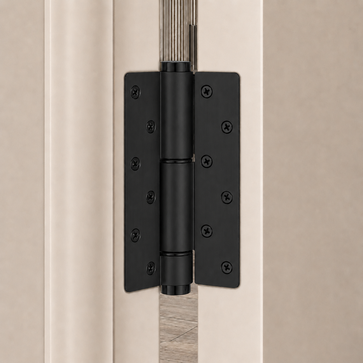 Heavy-Duty Brass Round Edge Butt Hinge — 6.22" H × 4.09" W