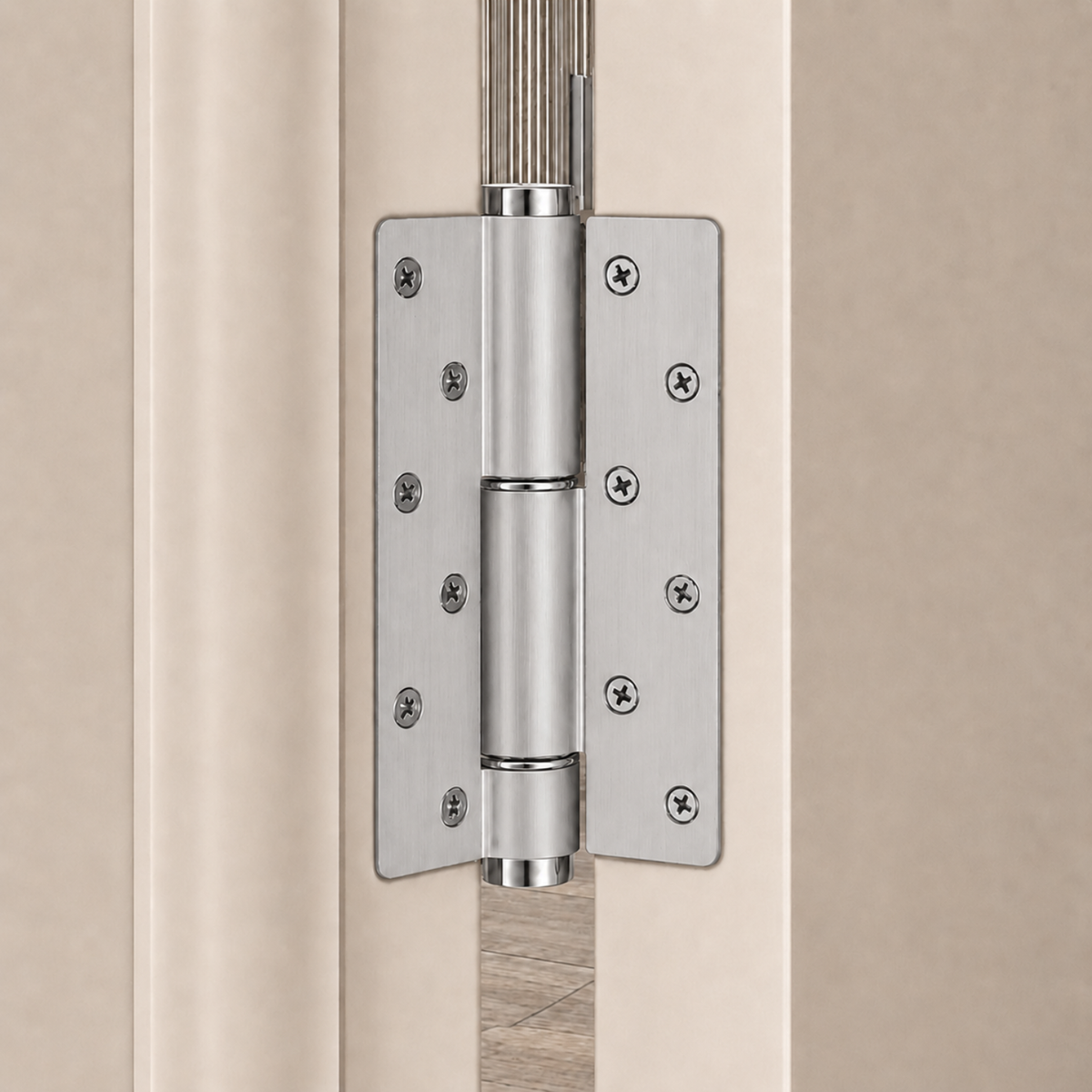 Heavy-Duty Brass Round Edge Butt Hinge — 6.22" H × 4.09" W