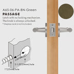 Leather Wrapped Solid Brass Door Lever Set, US Standard