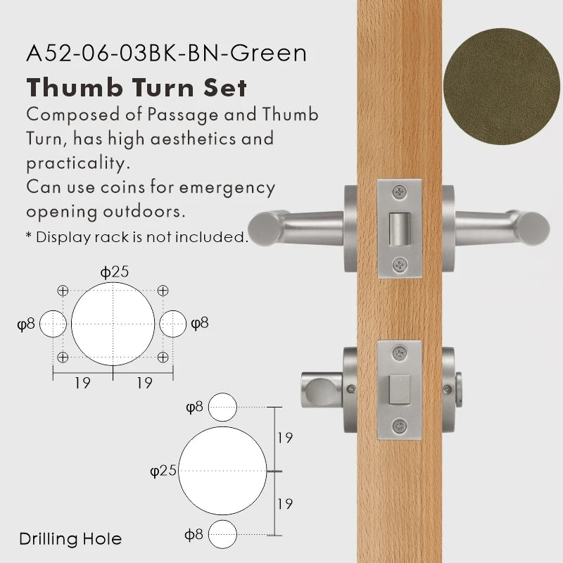 Leather Wrapped Solid Brass Door Lever Set, European Mortise
