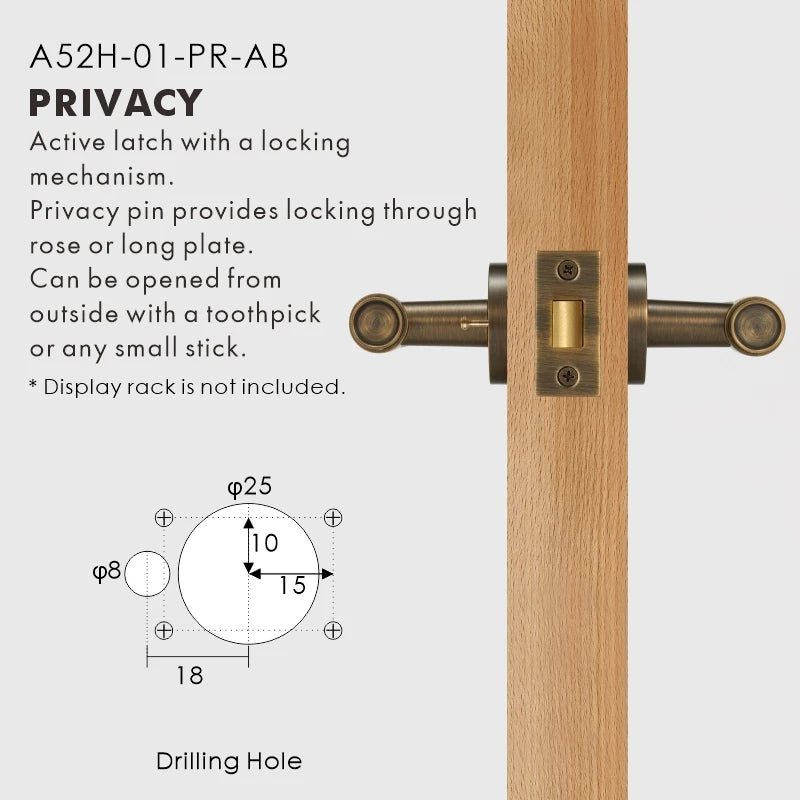 Cross Knurled Solid Brass Door Lever Set, European Mortise