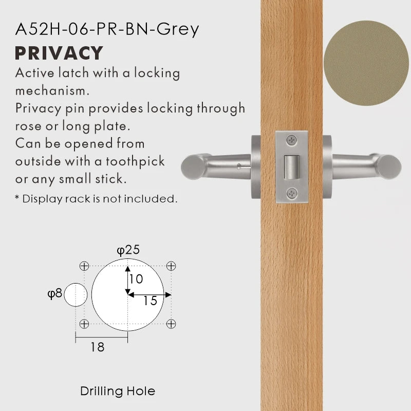 Leather Wrapped Solid Brass Door Lever Set, European Mortise