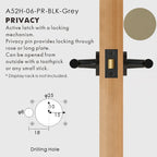 Leather Wrapped Solid Brass Door Lever Set, European Mortise