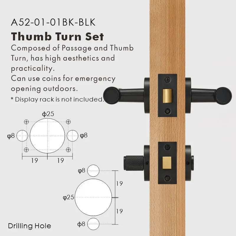 Cross Knurled Solid Brass Door Lever Set, European Mortise