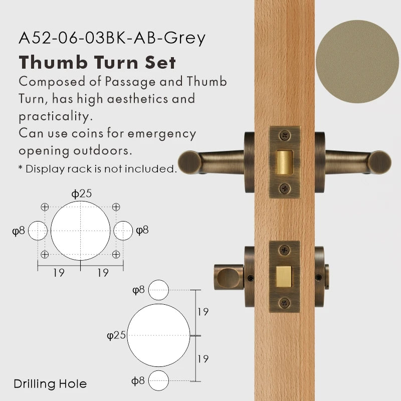 Leather Wrapped Solid Brass Door Lever Set, European Mortise