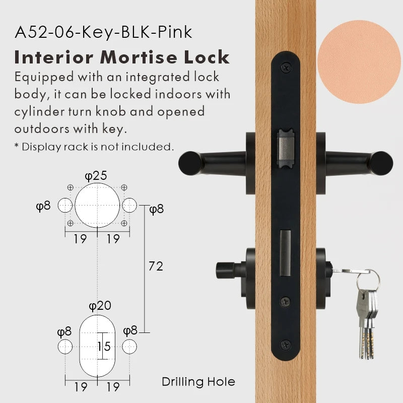 Leather Wrapped Solid Brass Door Lever Set, European Mortise