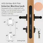 Leather Wrapped Solid Brass Door Lever Set, European Mortise