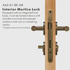 Cross Knurled Solid Brass Door Lever Set, US Standard
