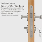 Flat Solid Brass Door Lever Set, US Standard