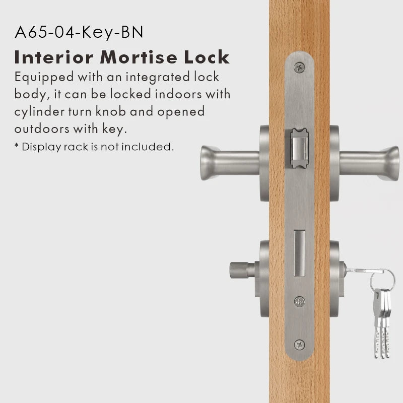 Flat Solid Brass Door Lever Set, US Standard