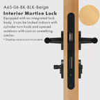Leather Wrapped Solid Brass Door Lever Set, US Standard