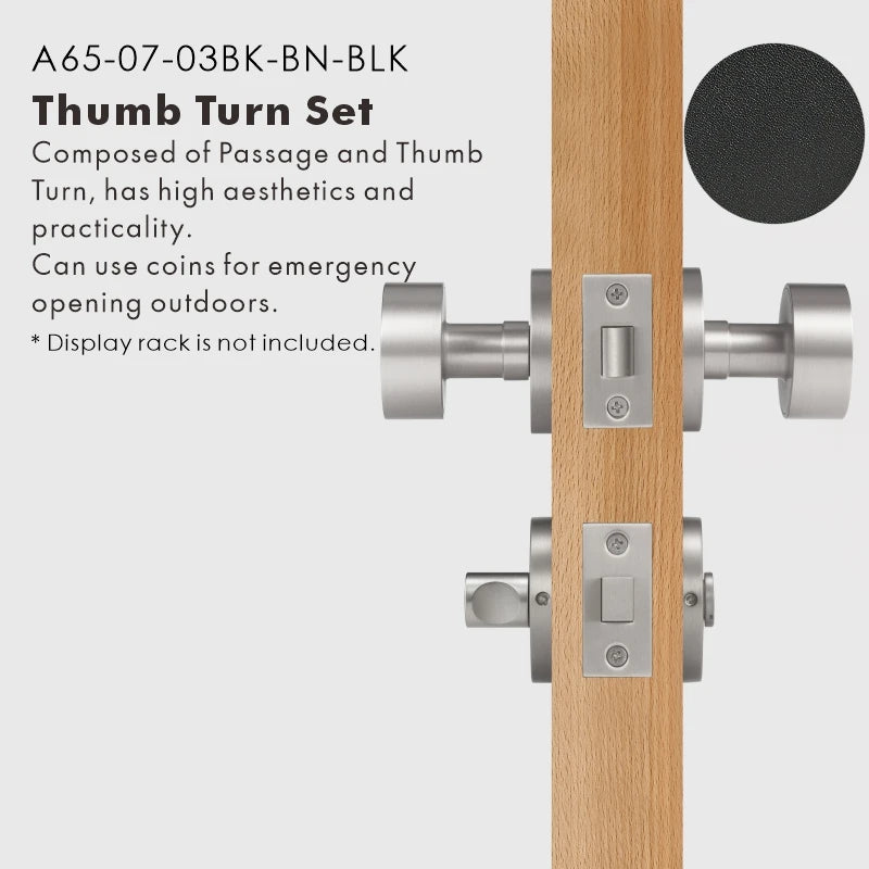 Round Solid Brass Door Knob Set, US Standard