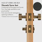 Round Solid Brass Door Knob Set, US Standard