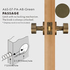 Round Solid Brass Door Knob Set, US Standard