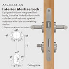 Linear Knurled Solid Brass Door Lever Set, European Mortise