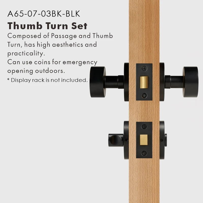 Round Solid Brass Door Knob Set, US Standard