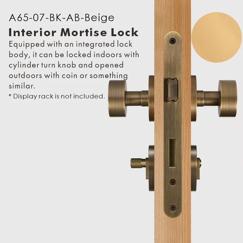 Round Solid Brass Door Knob Set, US Standard