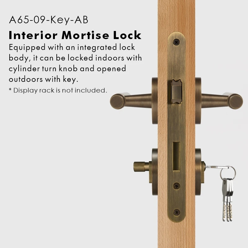 Slim Plain Solid Brass Door Lever Set, US Standard
