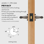 Sculpted Solid Brass Door Lever Set, European Mortise