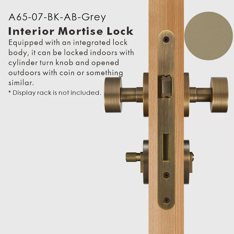 Round Solid Brass Door Knob Set, US Standard