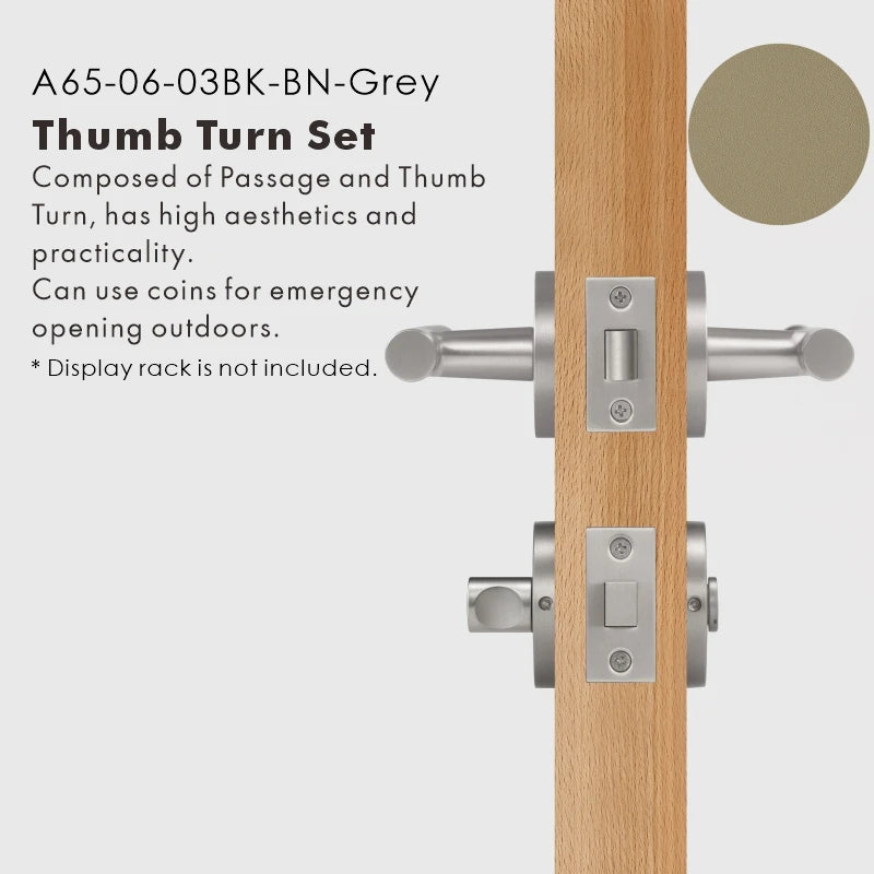 Leather Wrapped Solid Brass Door Lever Set, US Standard