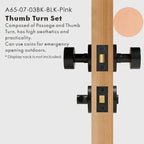 Round Solid Brass Door Knob Set, US Standard