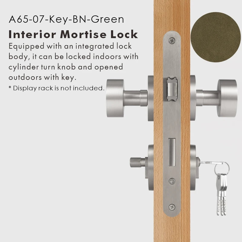 Round Solid Brass Door Knob Set, US Standard