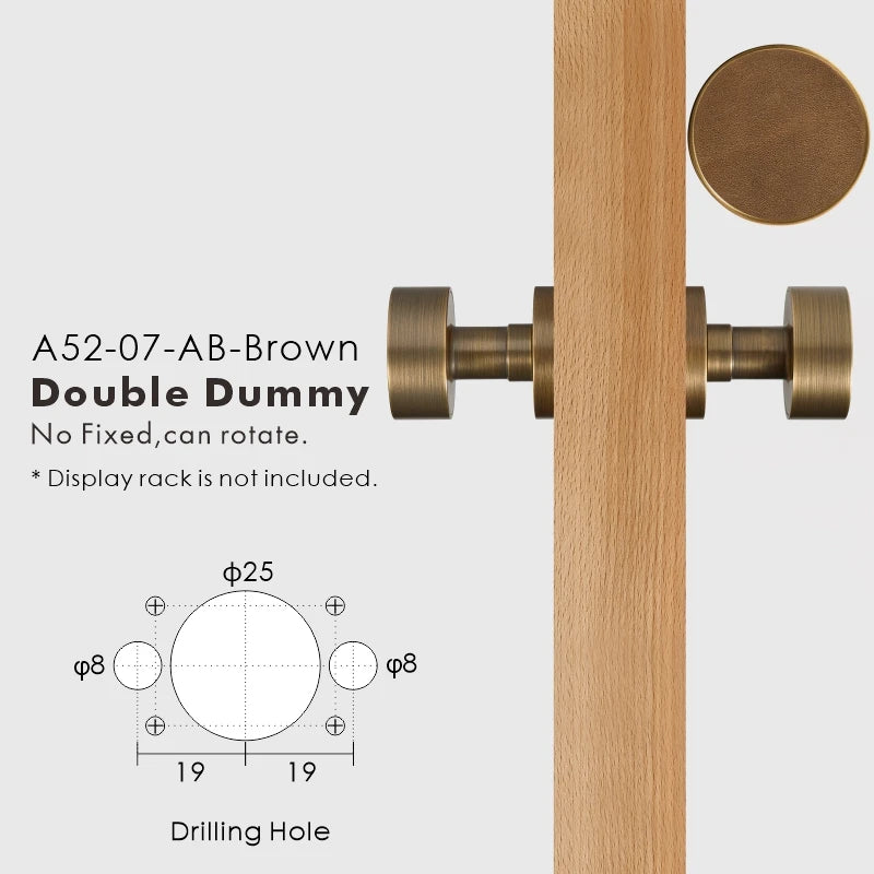 Round Solid Brass Door Knob Set, European Mortise