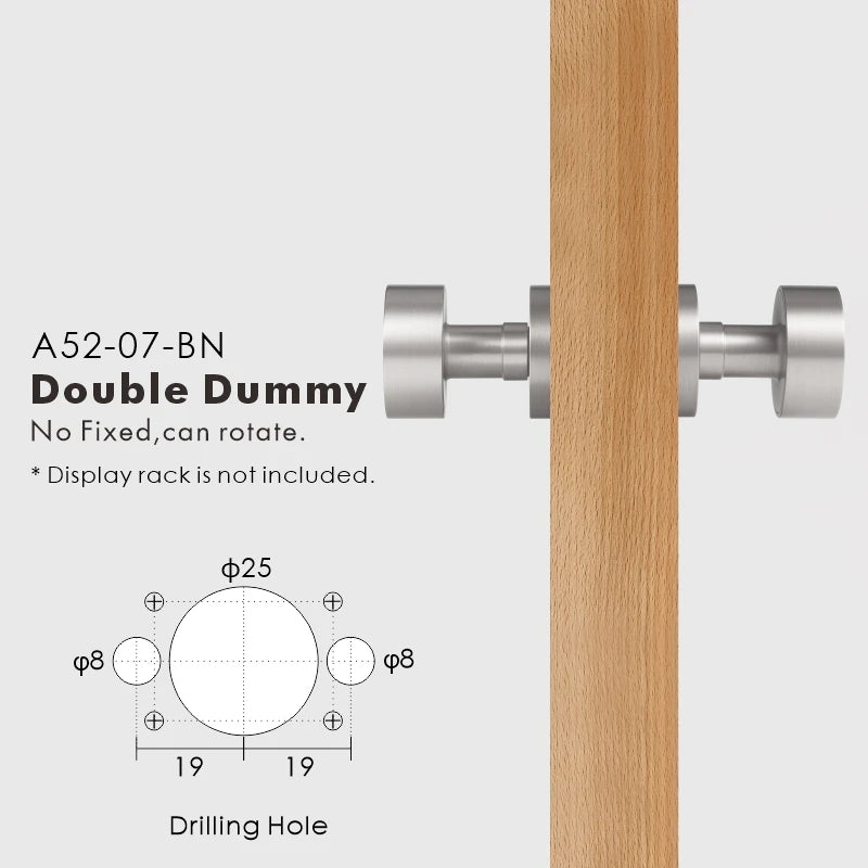 Round Solid Brass Door Knob Set, European Mortise